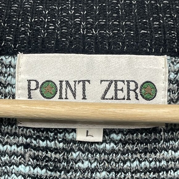 Vintage Point Zero Cardigan Sweater L Geometric Pattern Acrylic Ramie Blend - Picture 3 of 6
